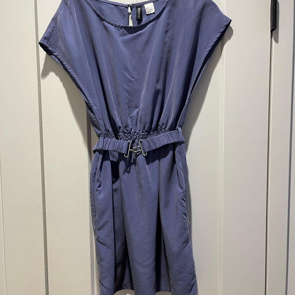 Blue belted dress